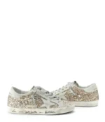 Golden Goose Women's Superstar Glitter Low Top Sneakers in gold - Image 2